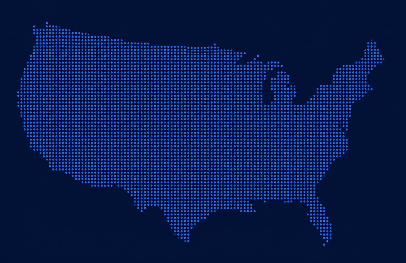 Abstract dot-matrix rendering of the contiguous United States